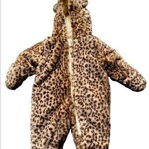 Leopard print pajama onesie